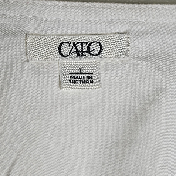 CATO Women Button Holes White and Black Crop Jacket Size Large - Picture 6 of 9